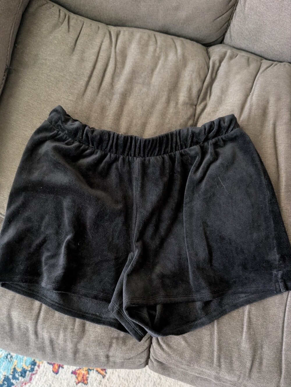 Express Black Velvet Elastic Waist Athletic Shorts